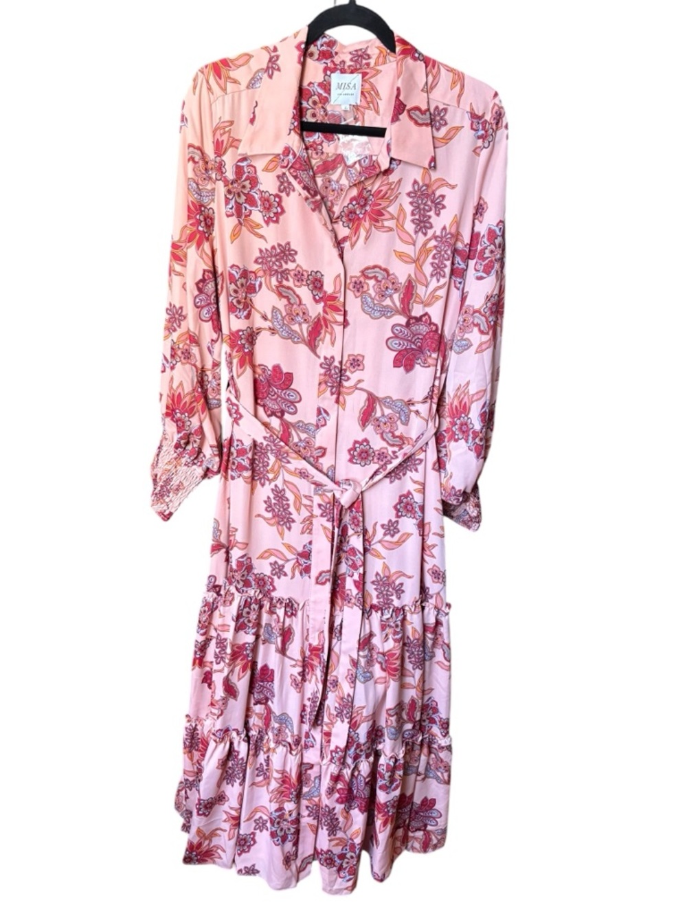 Misa Los Angeles Esmee Maxi Dress Paisley Boho Tiered Large NWOT